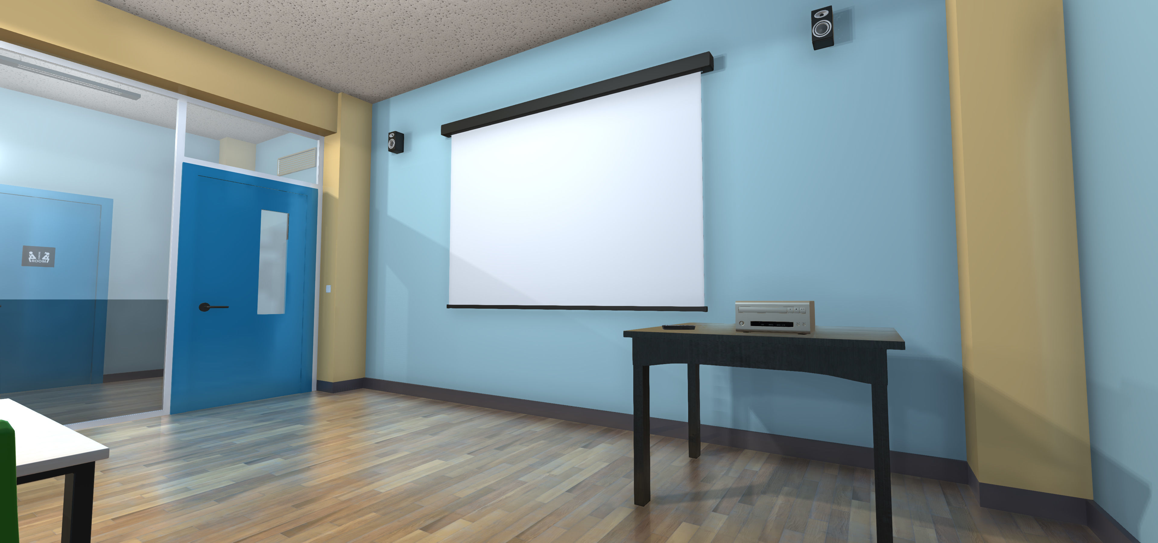 Language school Low-poly 3D model_10