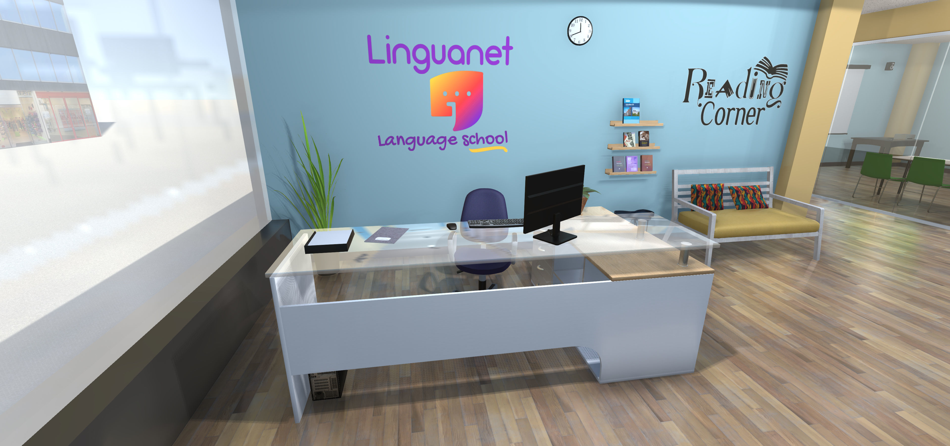 Language school Low-poly 3D model_17