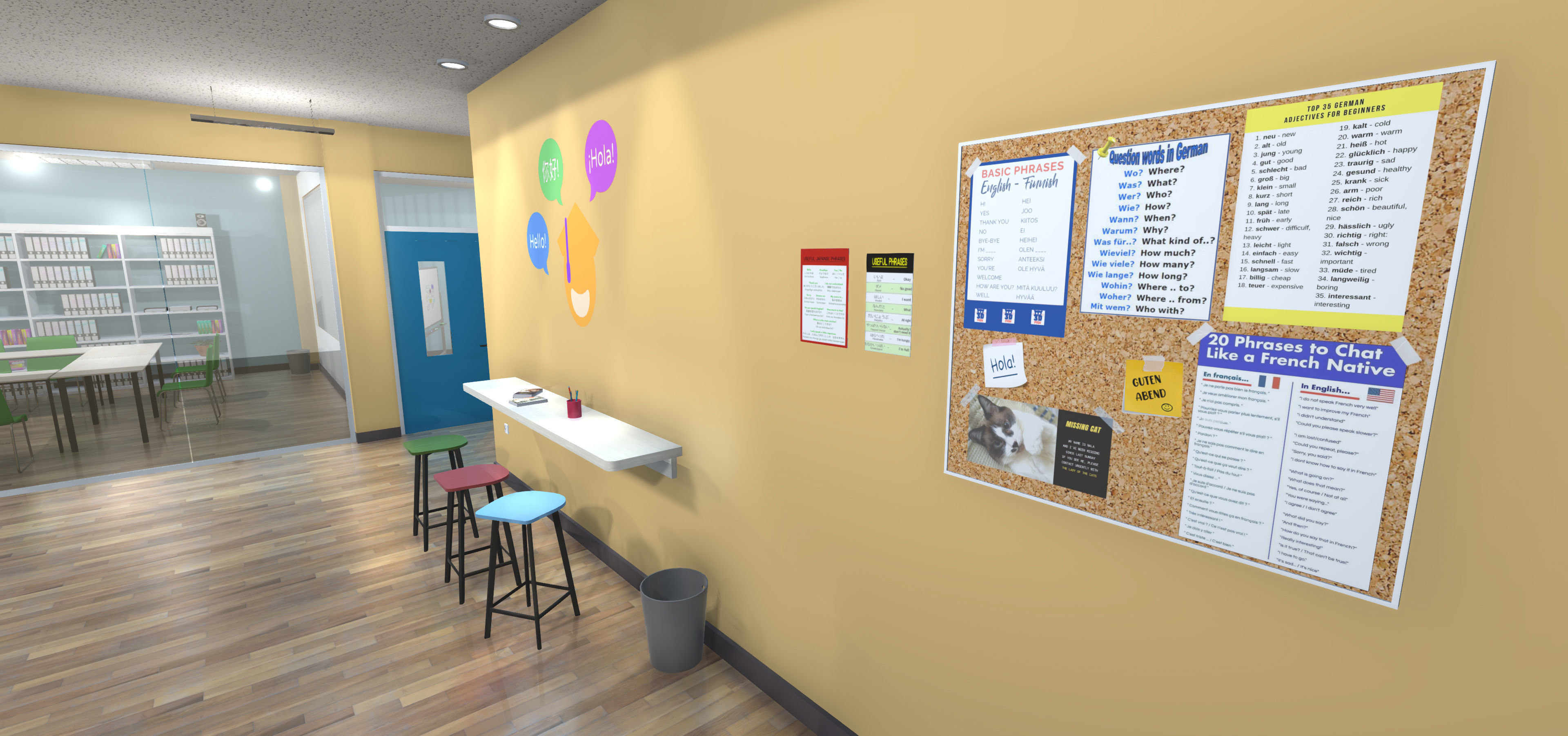 Language school Low-poly 3D model_18