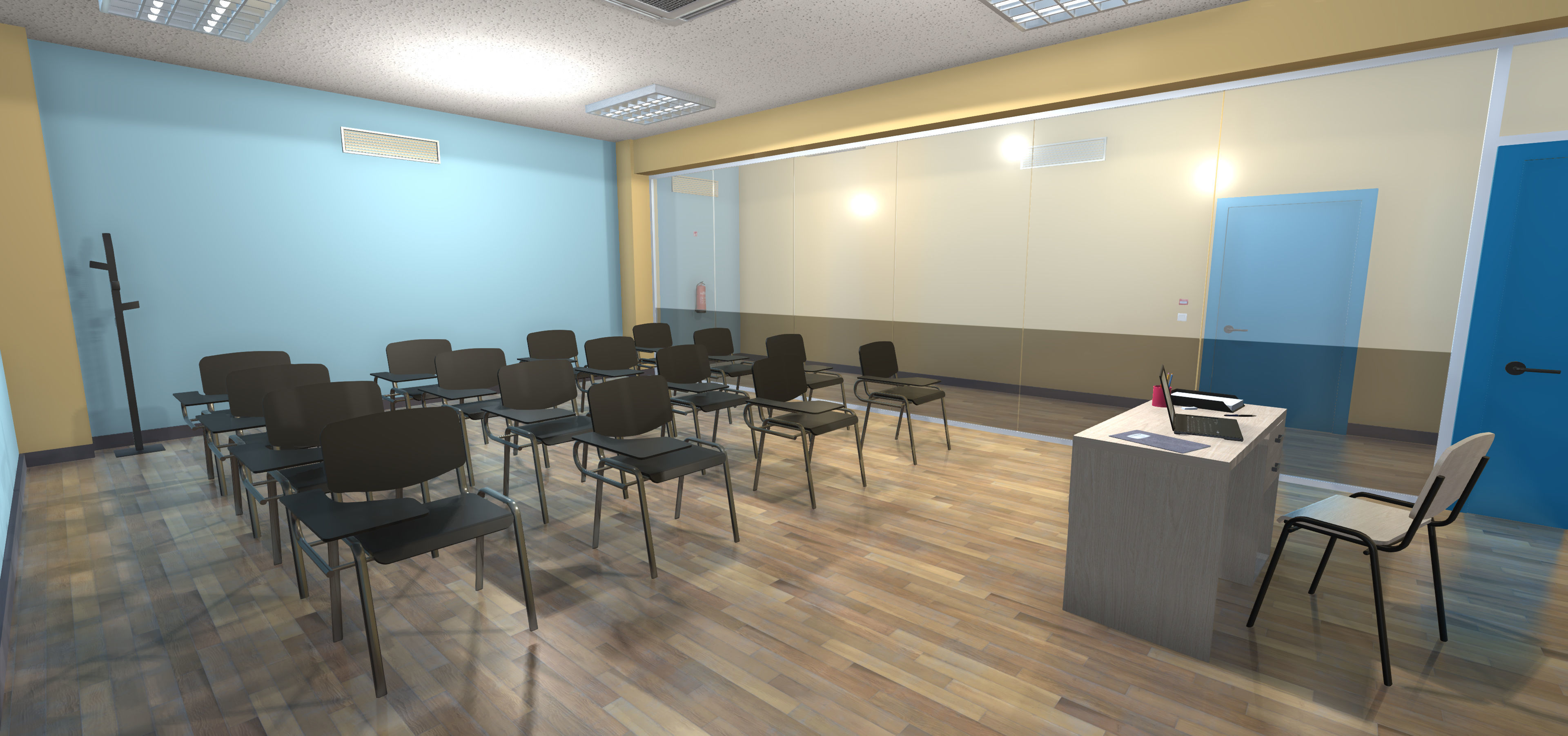 Language school Low-poly 3D model_3