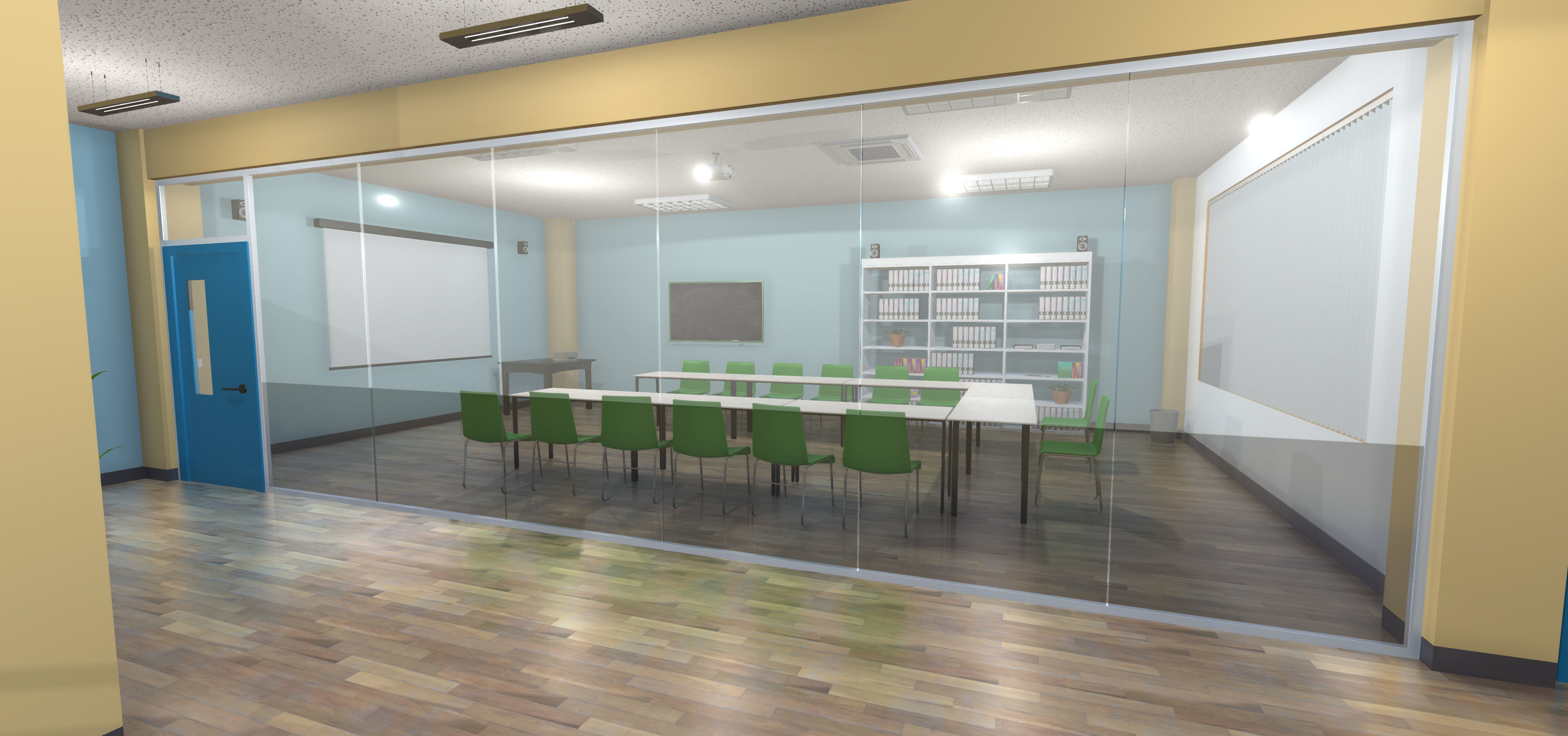 Language school Low-poly 3D model_14