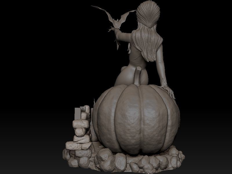 Elvira on Pumpkin 3D print model_3