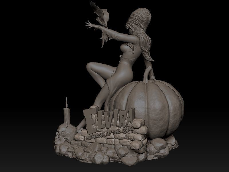 Elvira on Pumpkin 3D print model_2