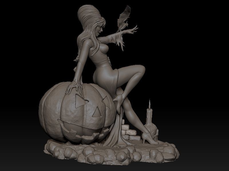 Elvira on Pumpkin 3D print model_4