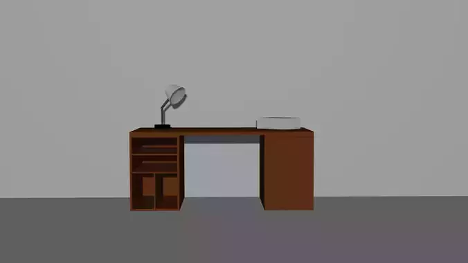 Lowpoly Desk with Decorations
