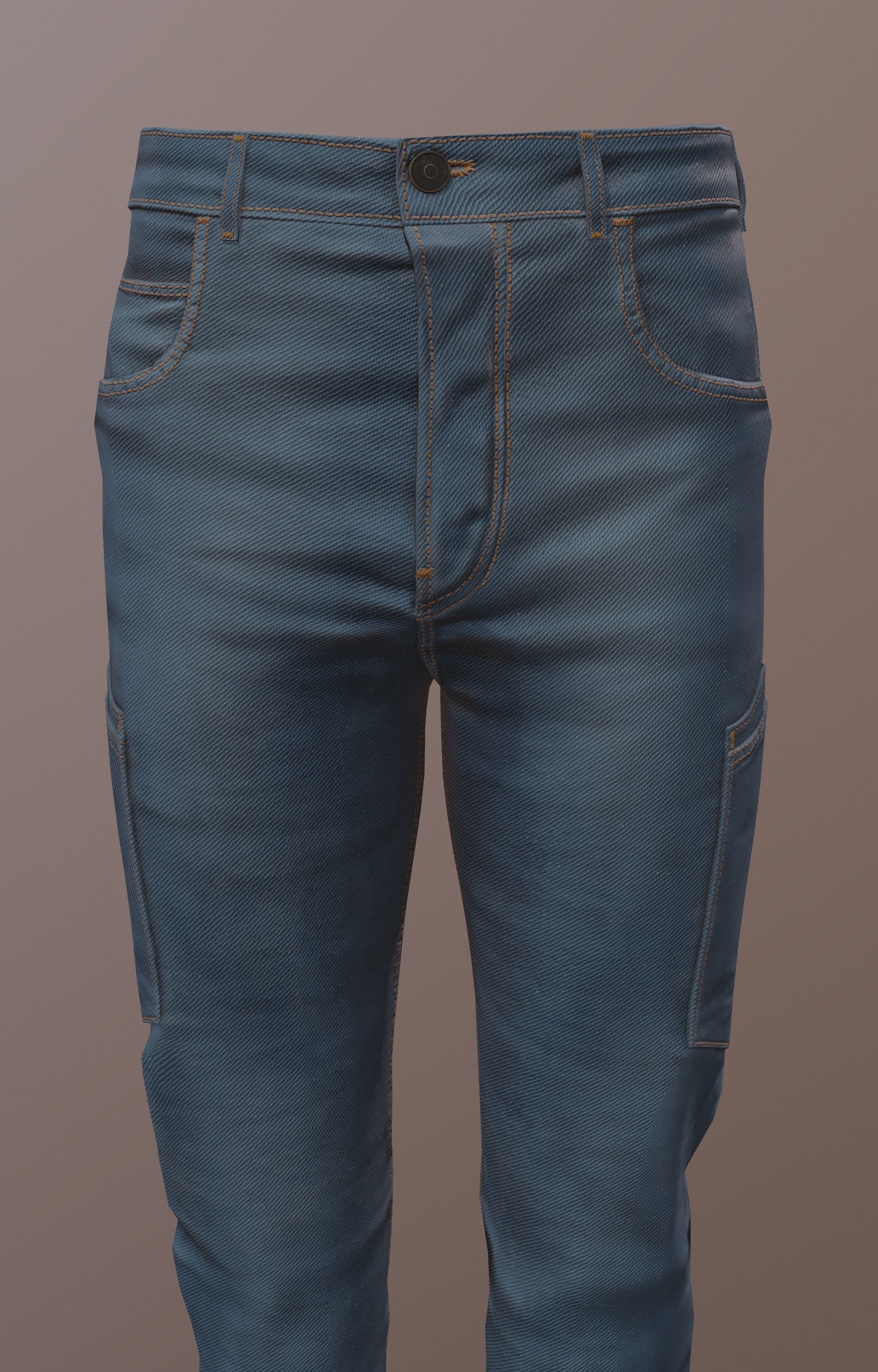 Jeans 1 denim pants Low-poly 3D model_11
