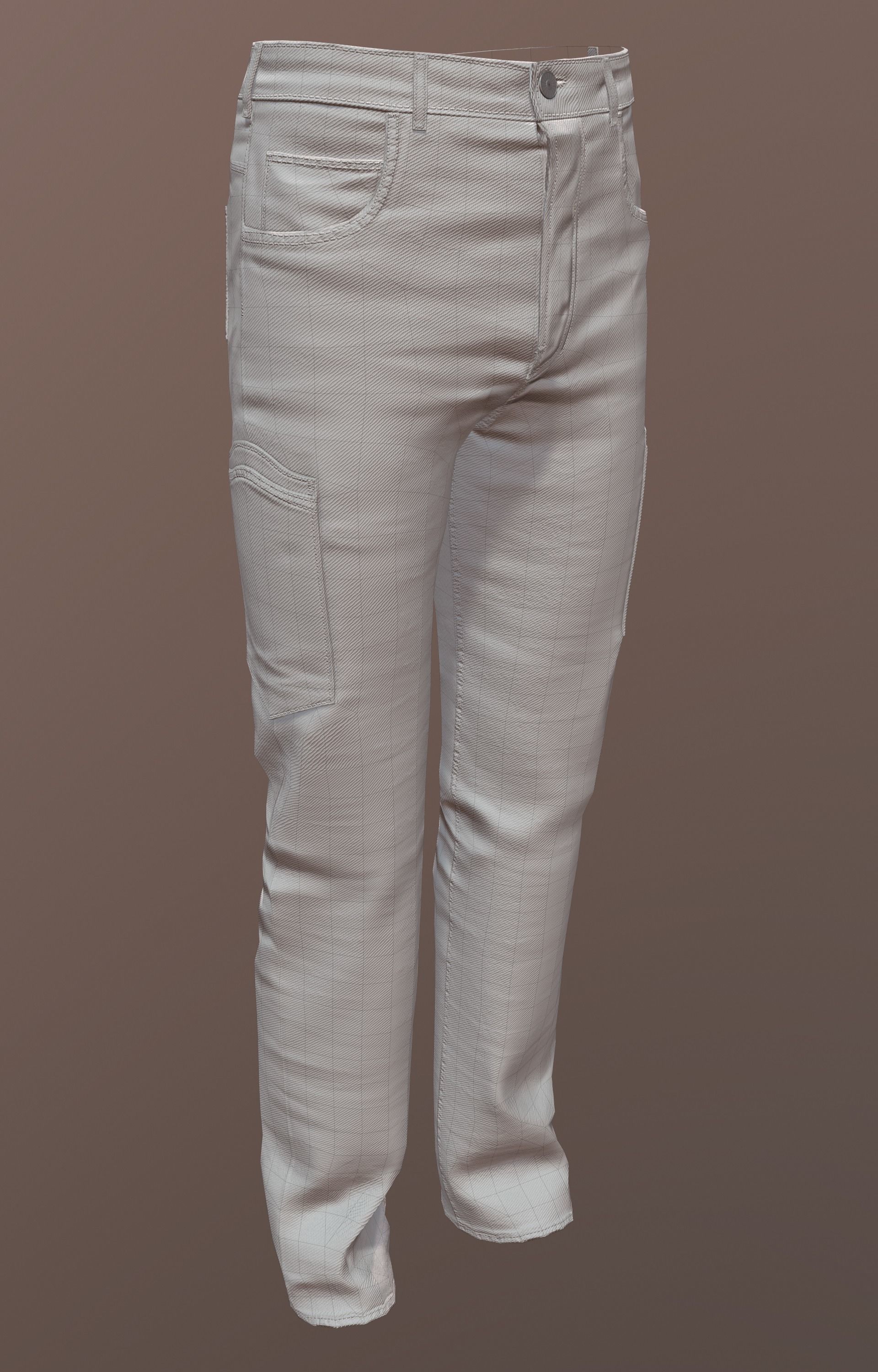 Jeans 1 denim pants Low-poly 3D model_9