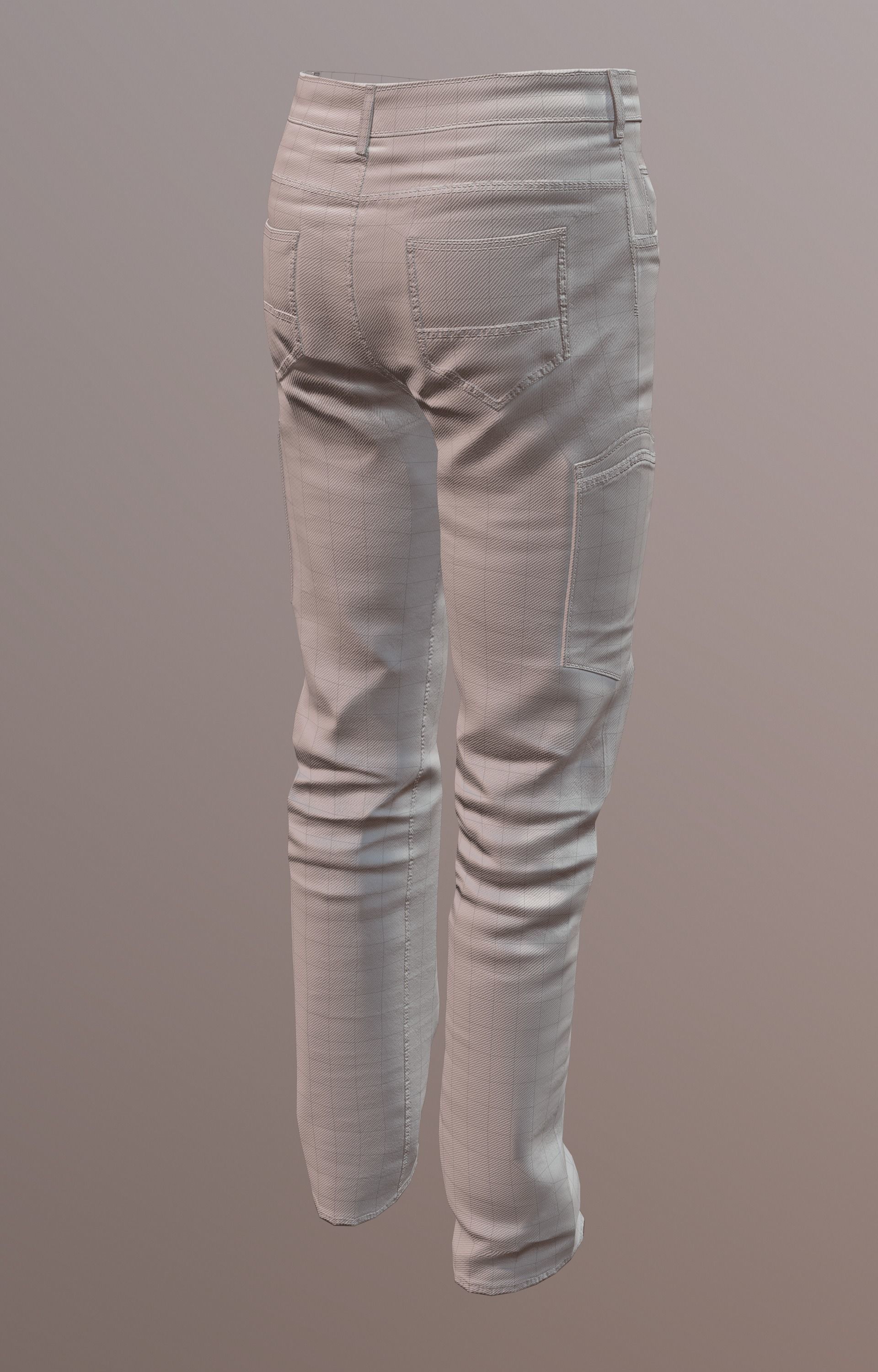 Jeans 1 denim pants Low-poly 3D model_8