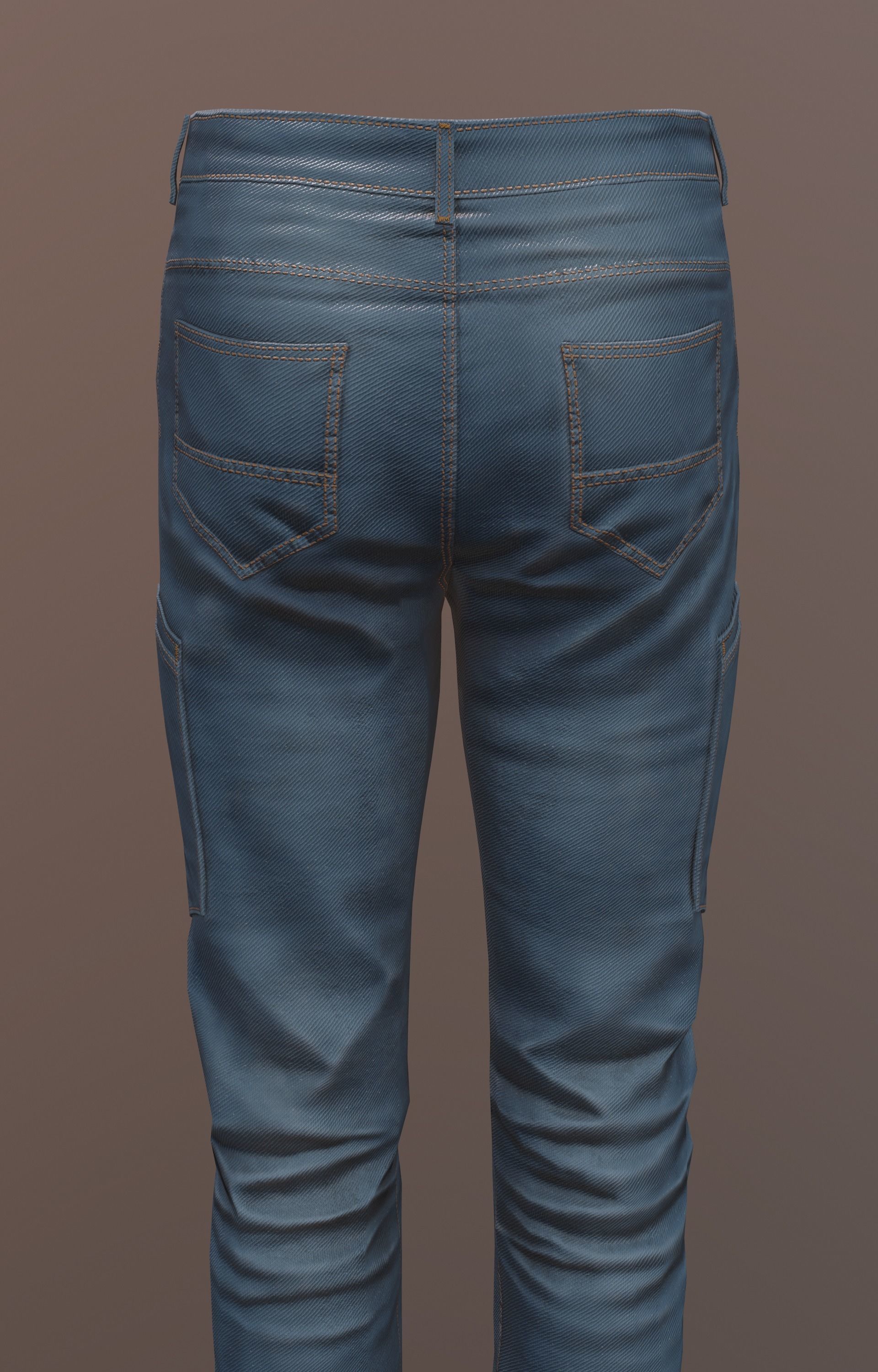 Jeans 1 denim pants Low-poly 3D model_12