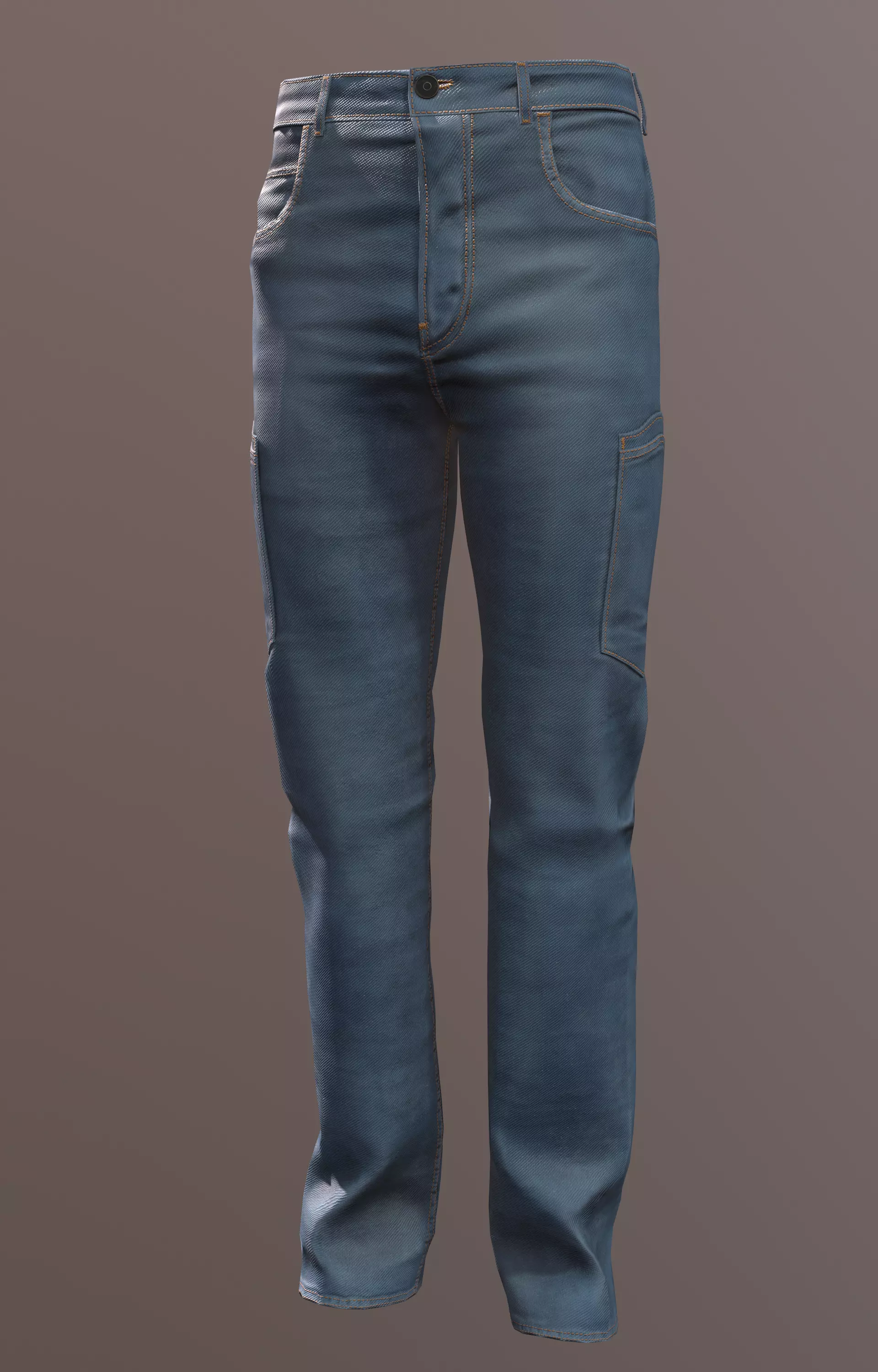 Jeans 1 denim pants Low-poly 3D model_0