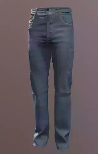 Jeans 1 denim pants Low-poly 3D model