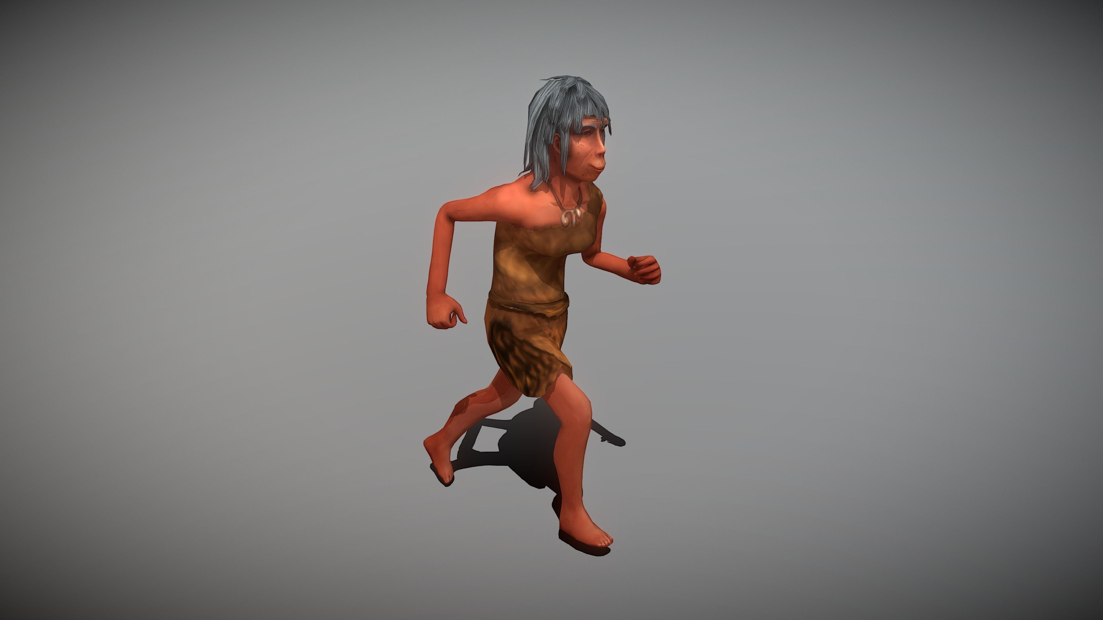 Caveman Old  Woman Low-poly 3D model_7