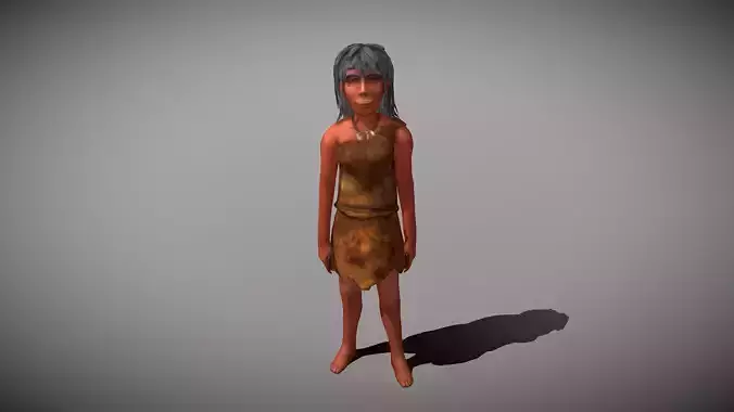 Caveman Old  Woman Low-poly 3D model