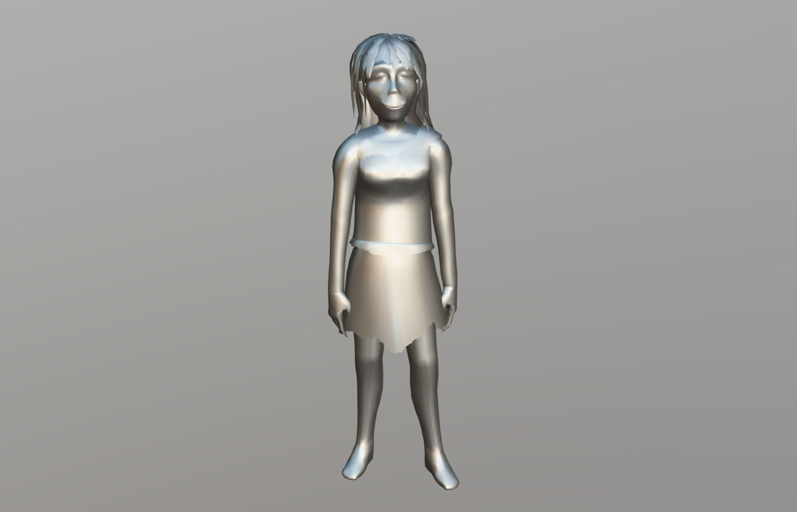Caveman Old  Woman Low-poly 3D model_13
