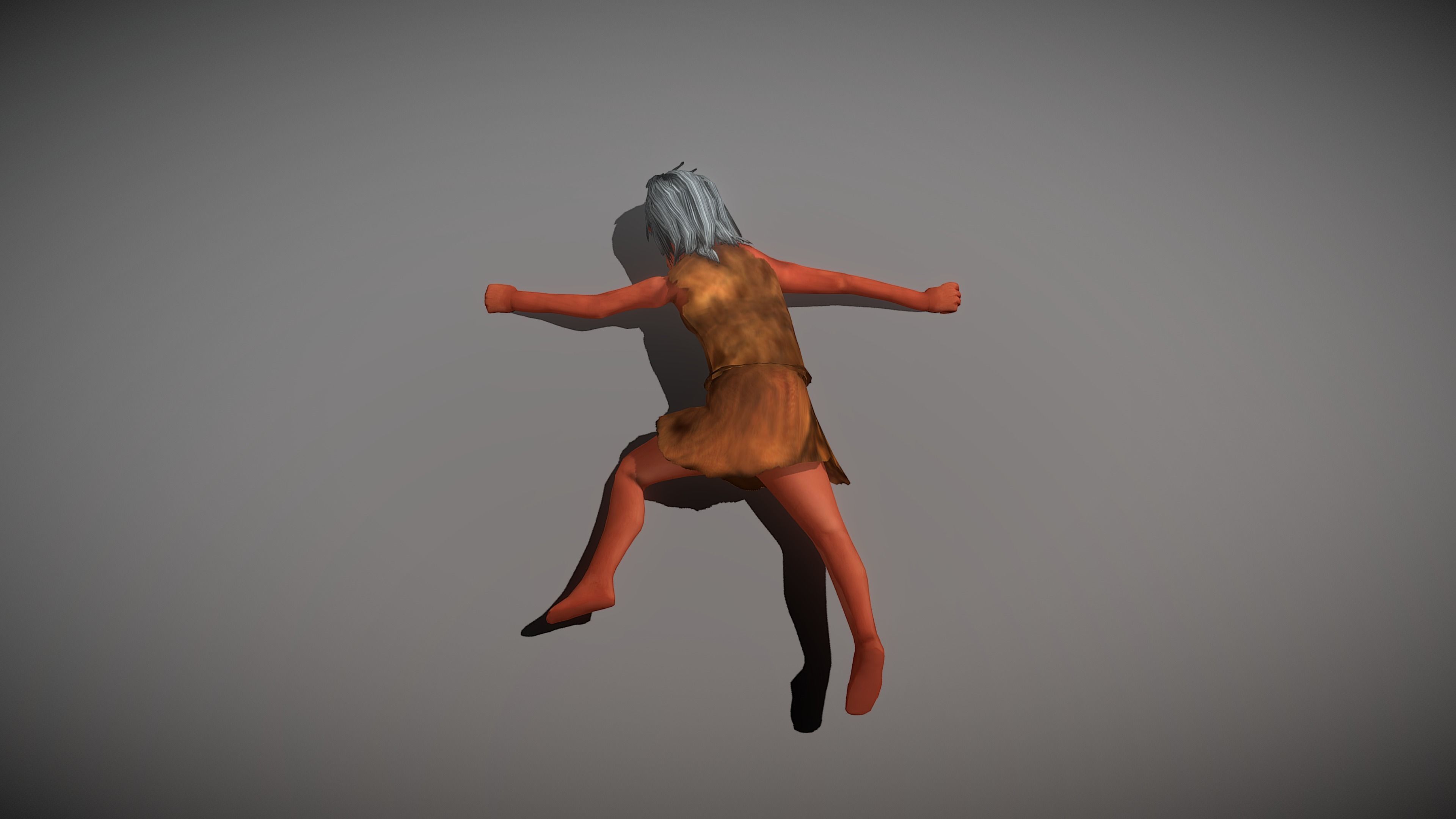 Caveman Old  Woman Low-poly 3D model_2