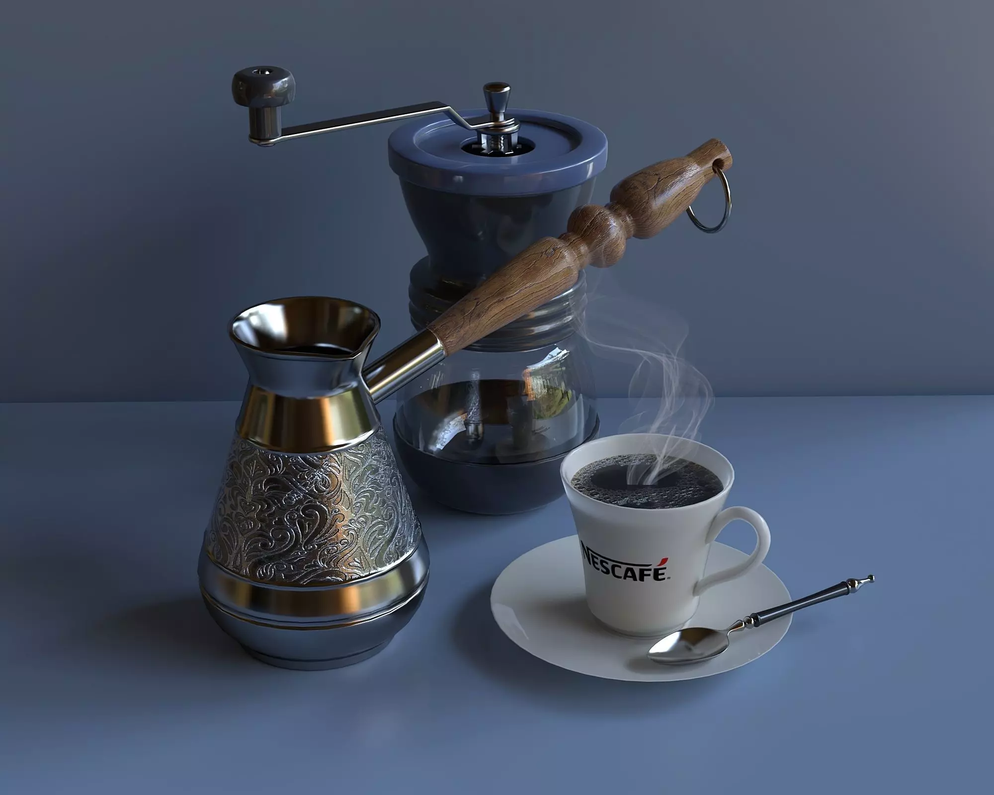 Scene from coffee appliances 3D model_0