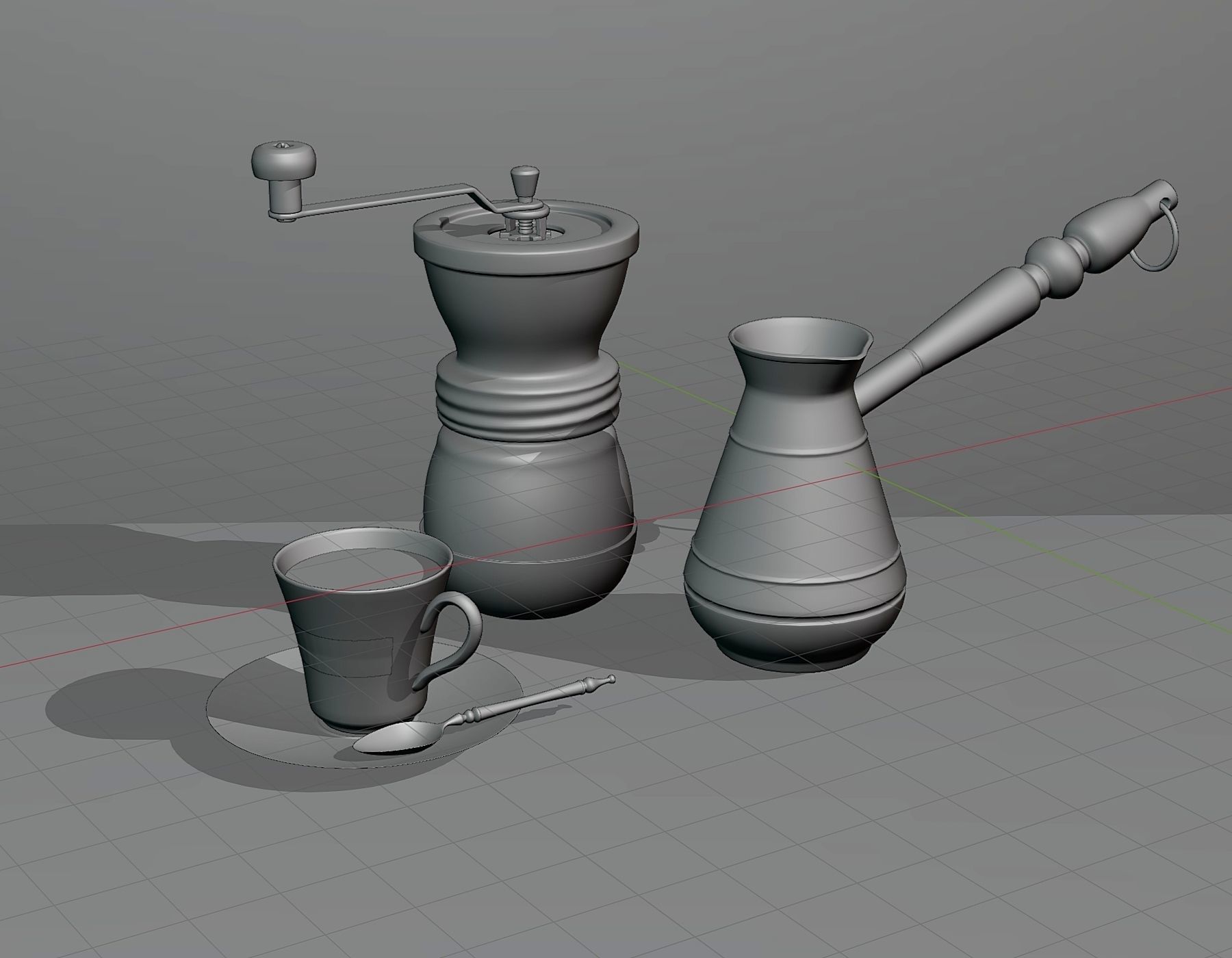Scene from coffee appliances 3D model_4