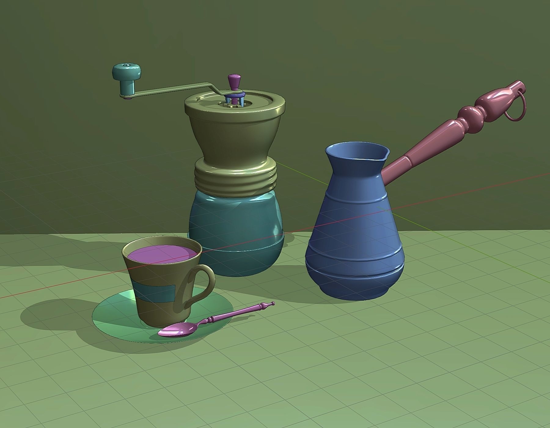 Scene from coffee appliances 3D model_5