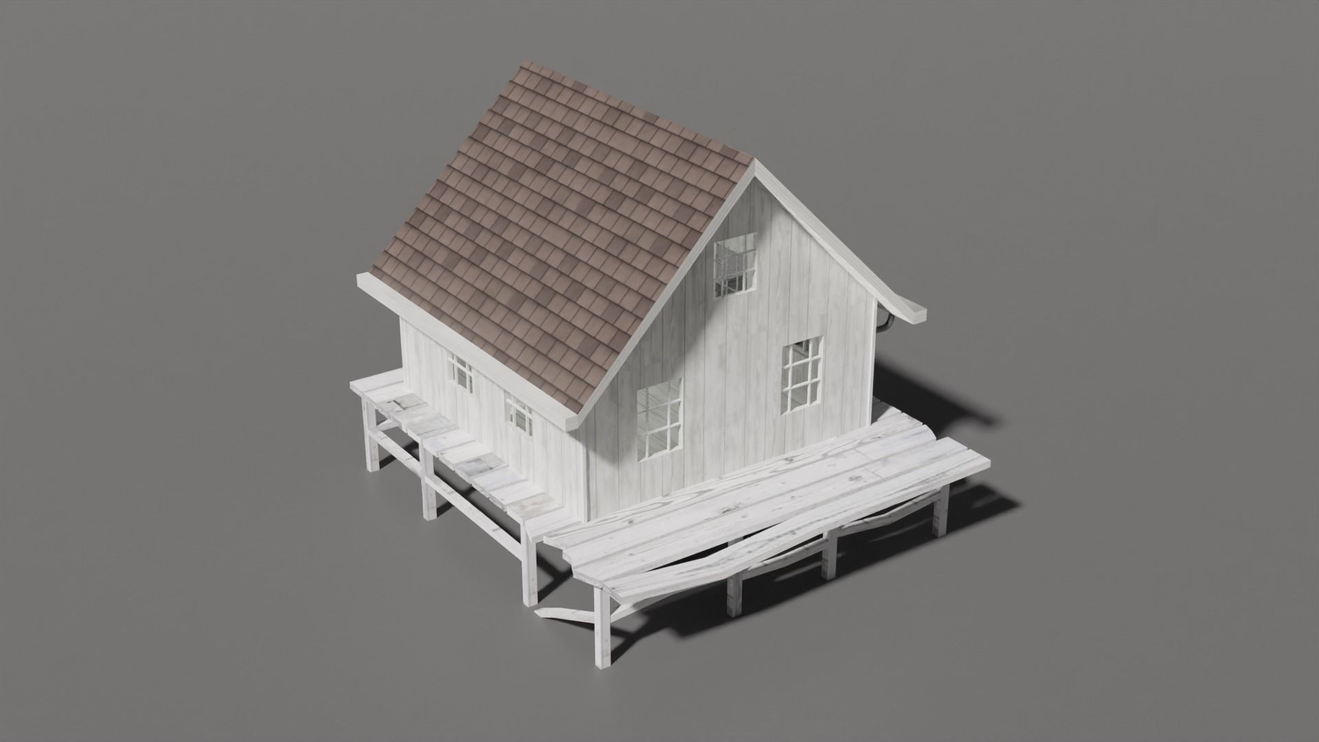 House wooden 3D model_1