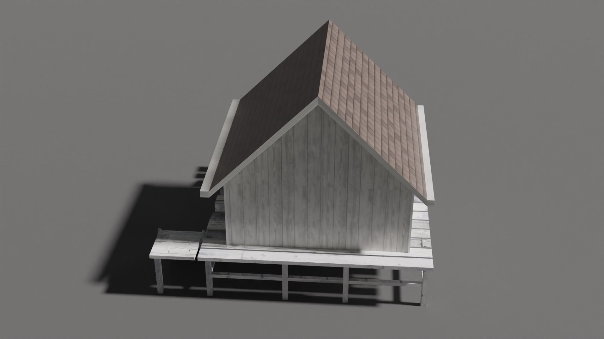House wooden 3D model_3