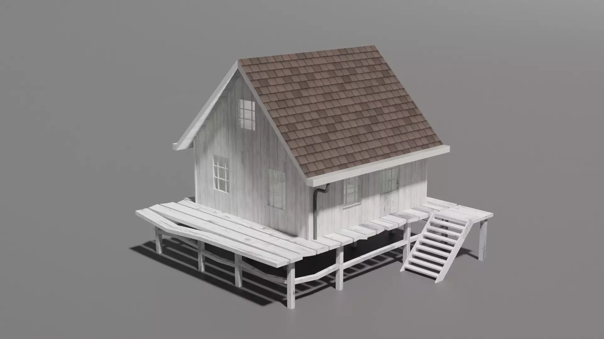 House wooden 3D model_0