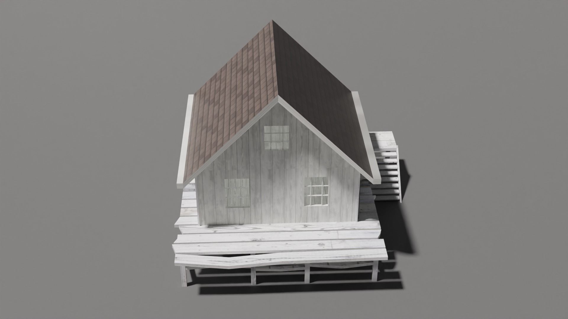House wooden 3D model_2