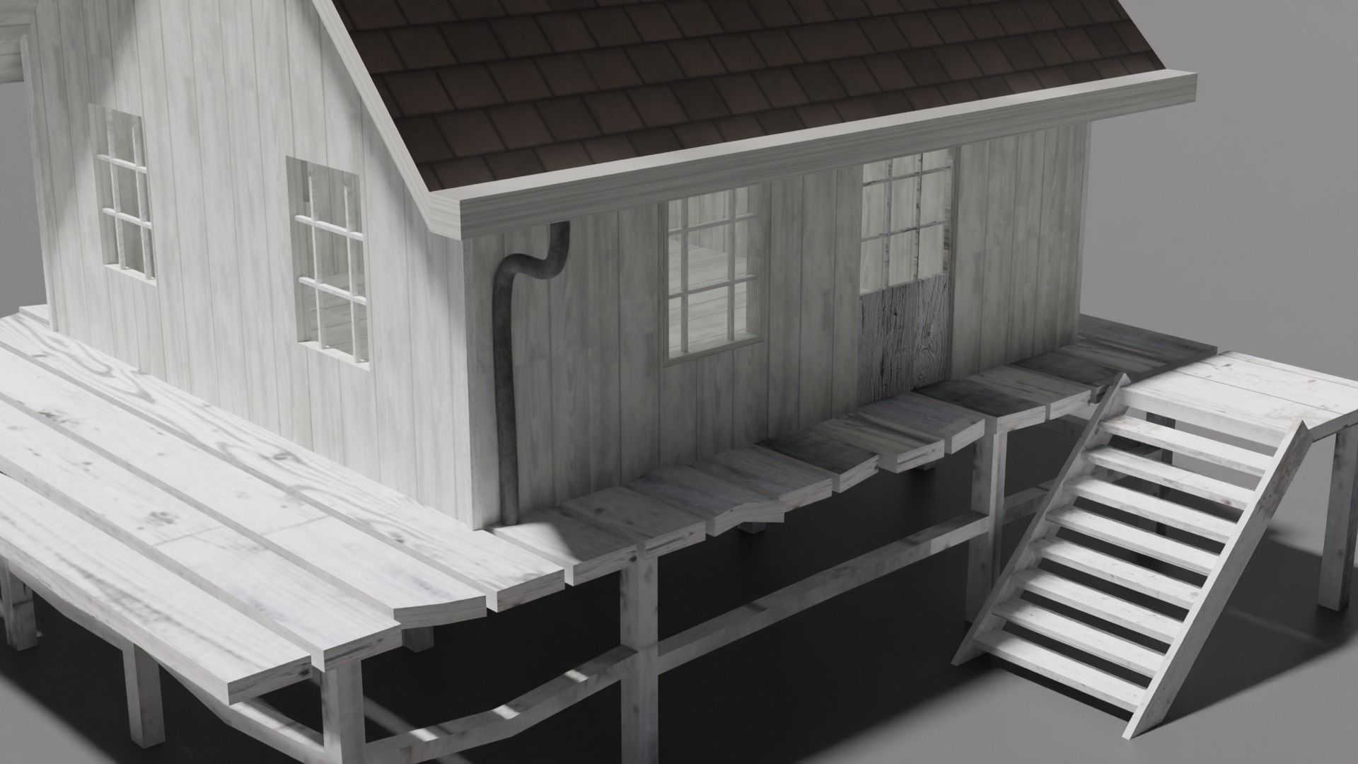 House wooden 3D model_4