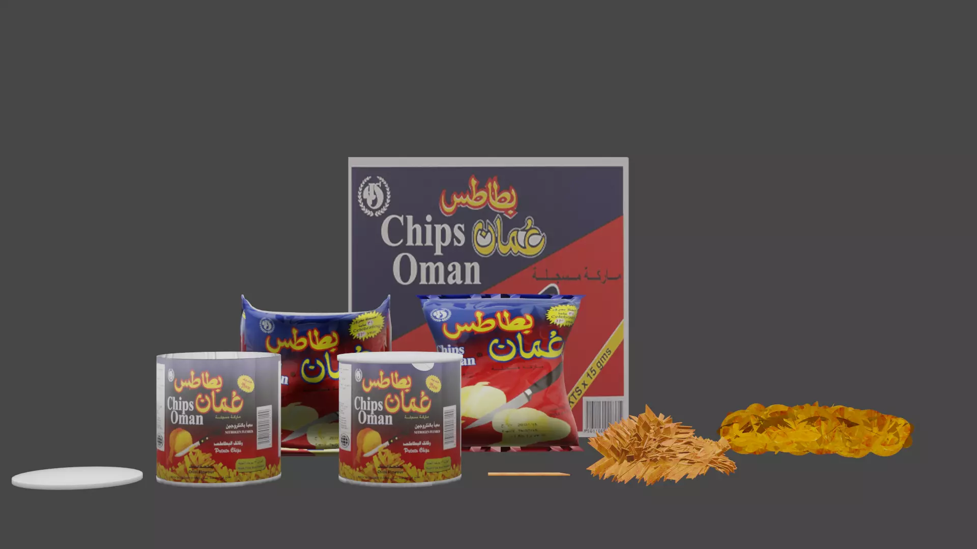 oman chips collection model 3D model_0