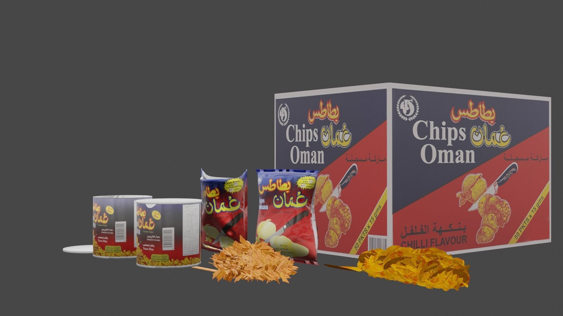 oman chips collection model 3D model_1