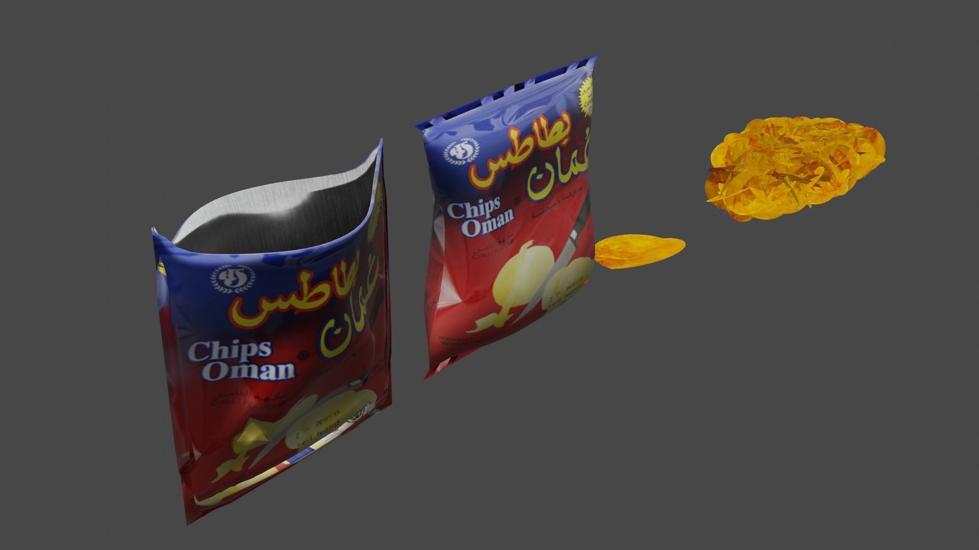 oman chips collection model 3D model_2