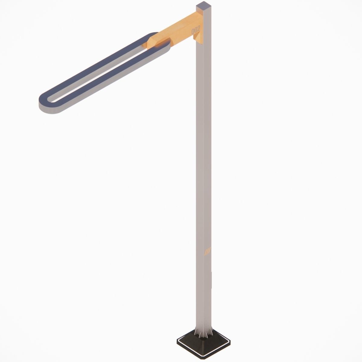 Sci-fi Simple Street Light Post 002 3D model_11
