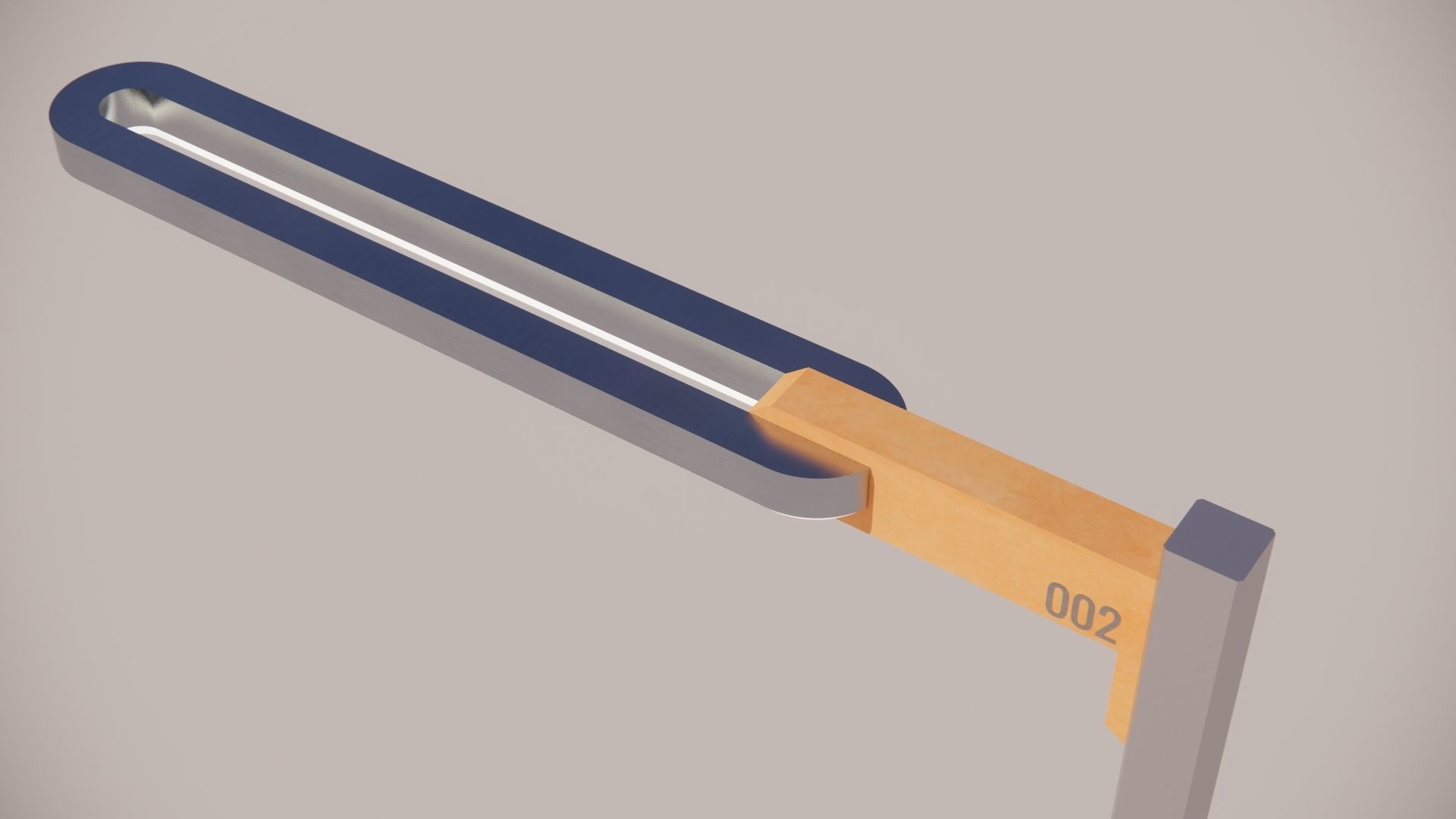 Sci-fi Simple Street Light Post 002 3D model_7