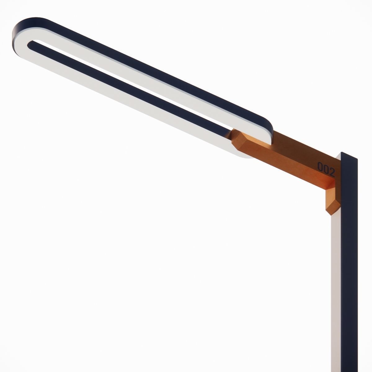 Sci-fi Simple Street Light Post 002 3D model_13