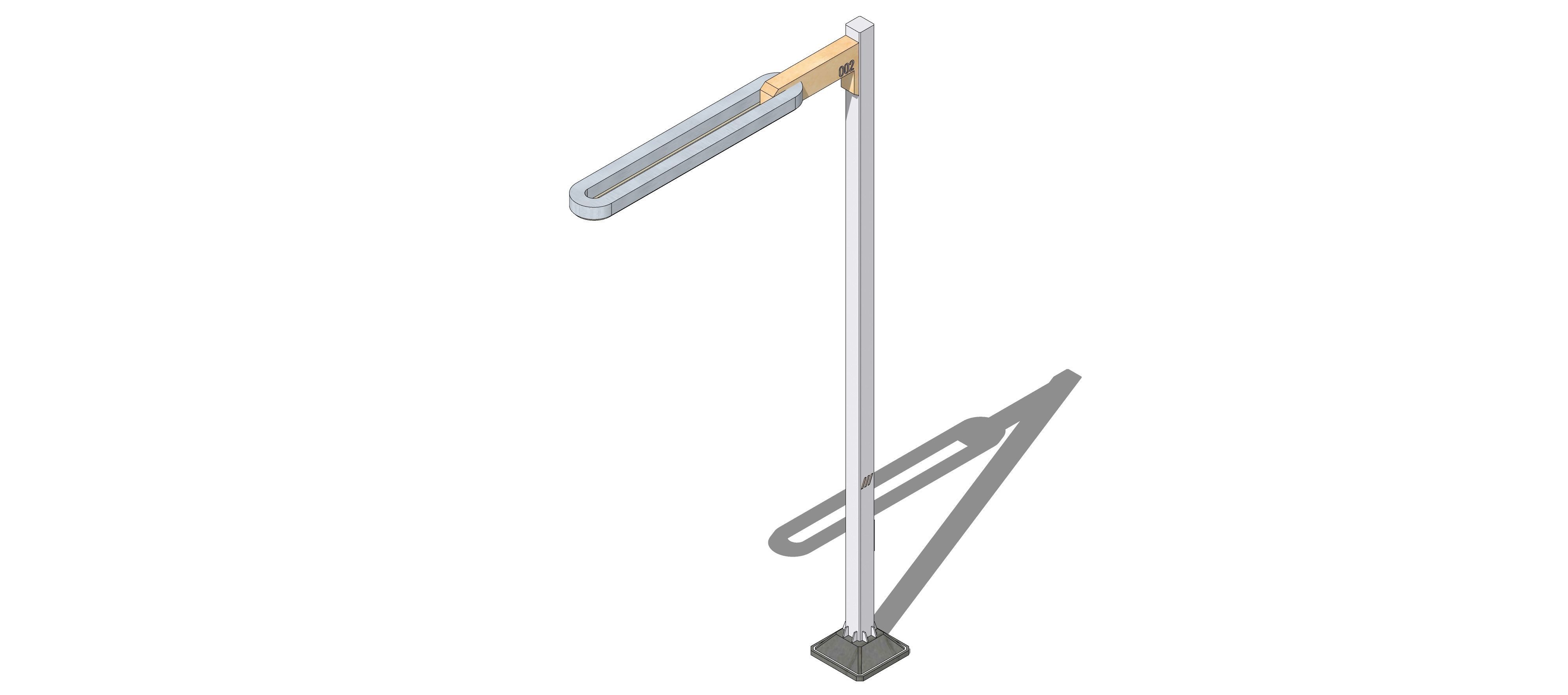 Sci-fi Simple Street Light Post 002 3D model_18