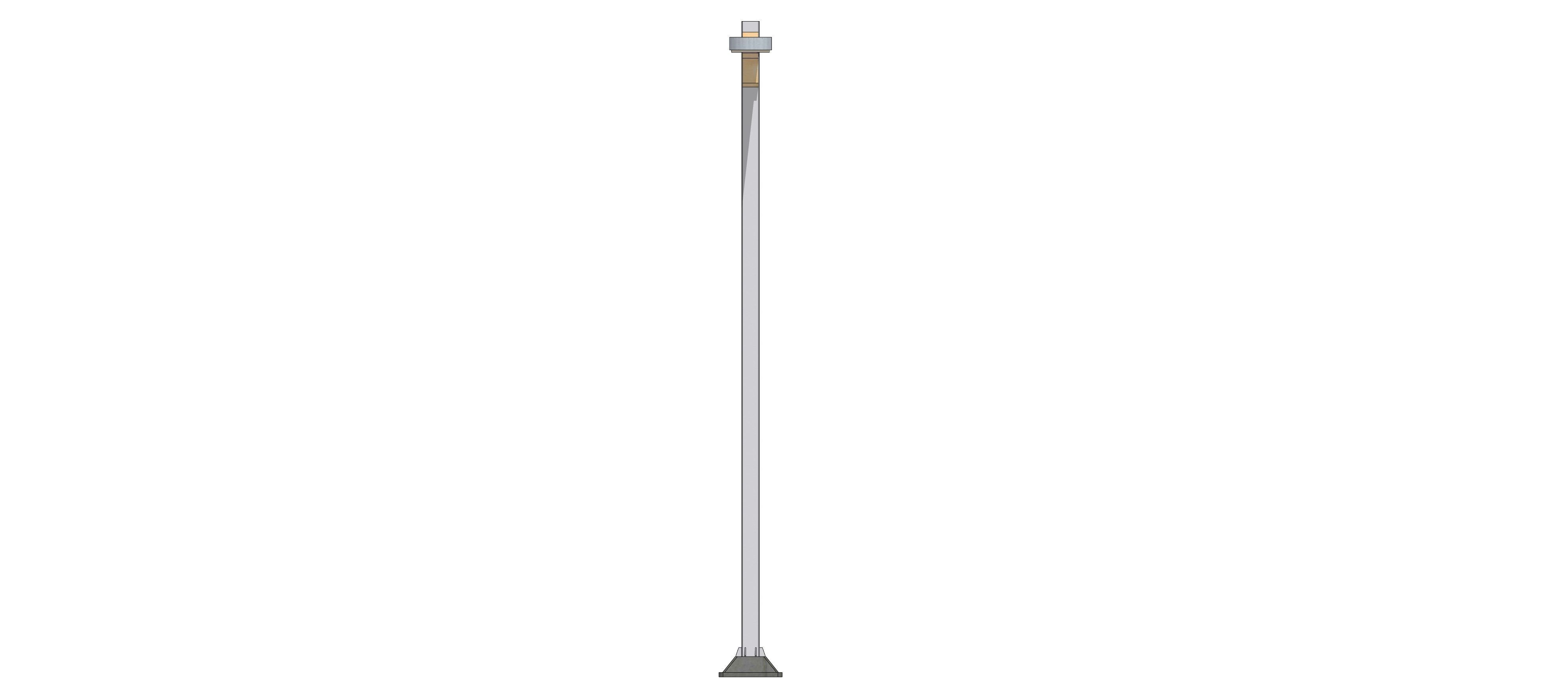 Sci-fi Simple Street Light Post 002 3D model_15