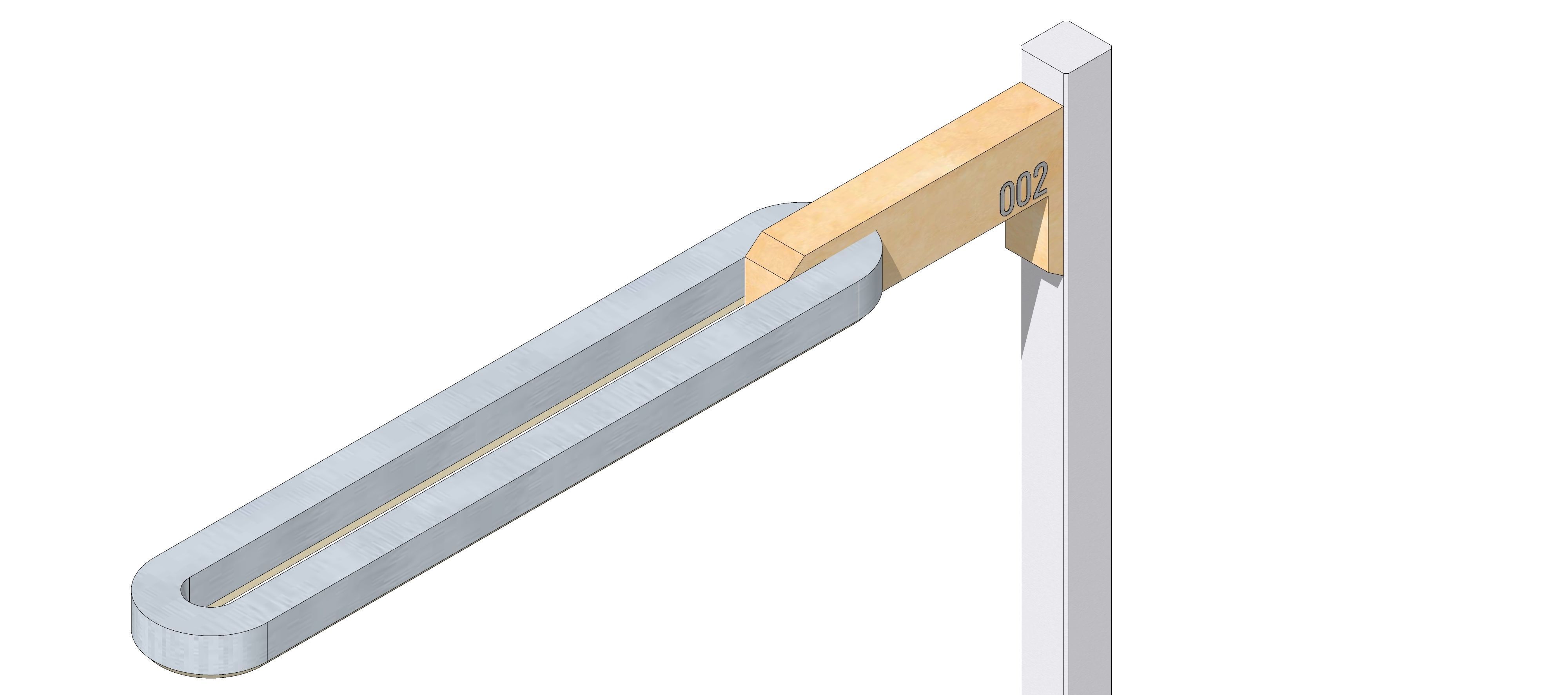 Sci-fi Simple Street Light Post 002 3D model_21