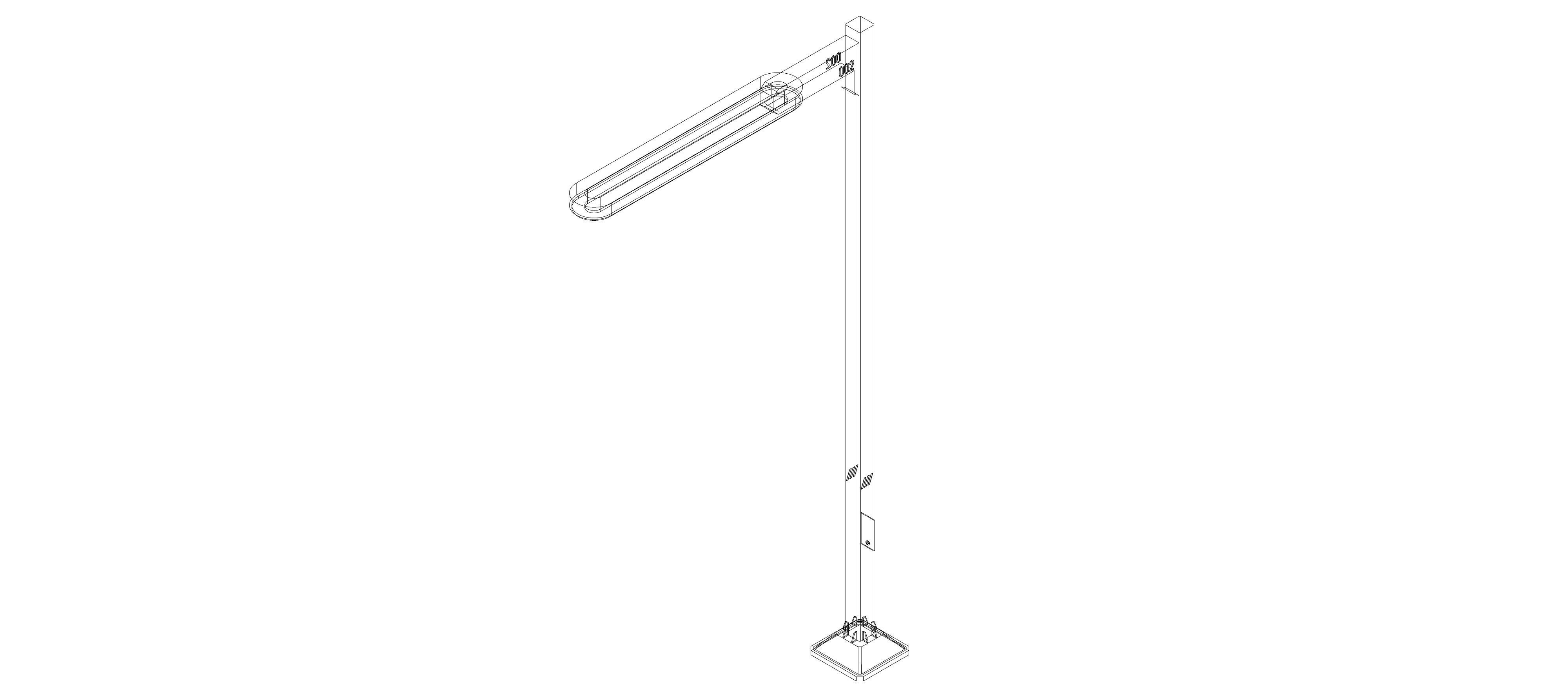 Sci-fi Simple Street Light Post 002 3D model_19