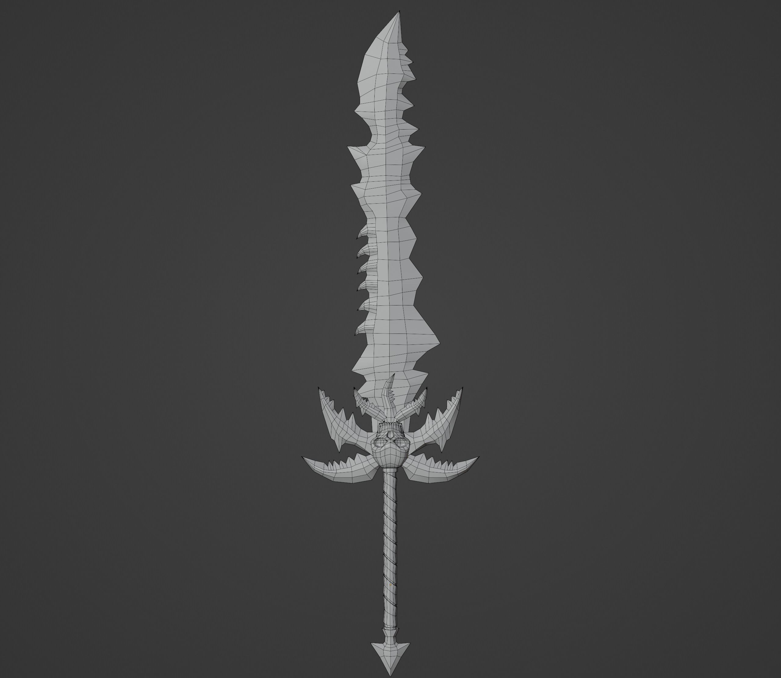 Fantasy sword Free low-poly 3D model_8