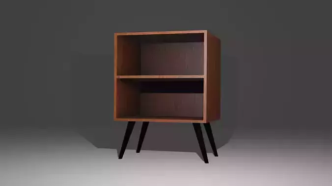 Open NightStand Bedroom wood Made 3D Model