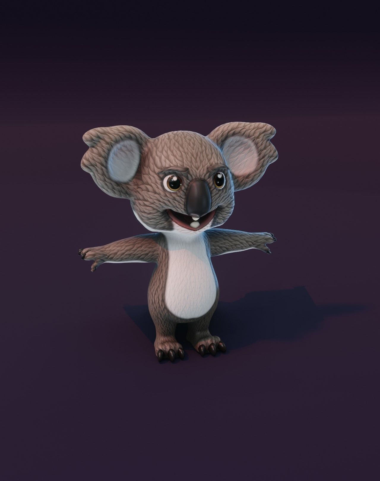 Cartoon Koala 3D Model Low-poly 3D model_2