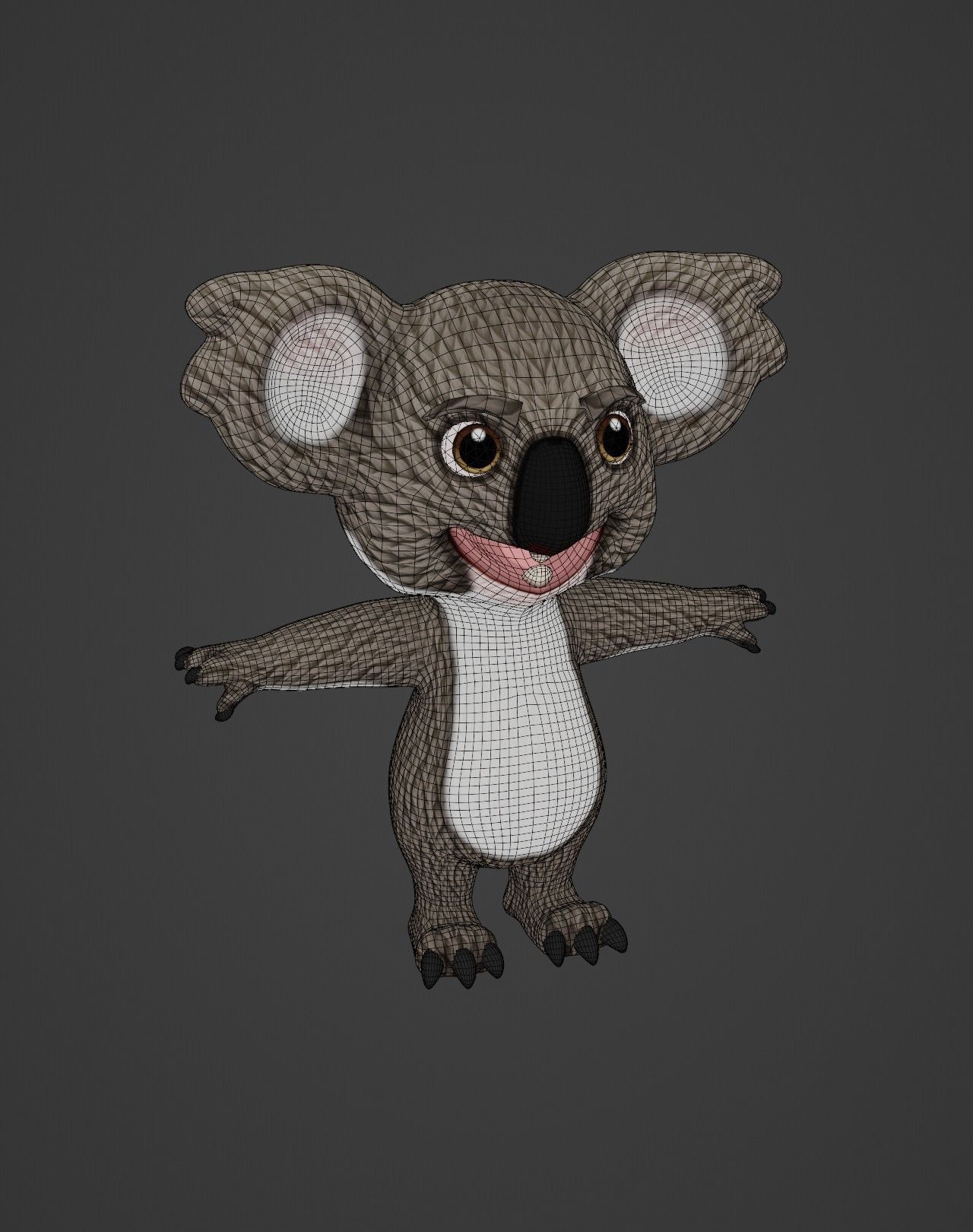Cartoon Koala 3D Model Low-poly 3D model_1