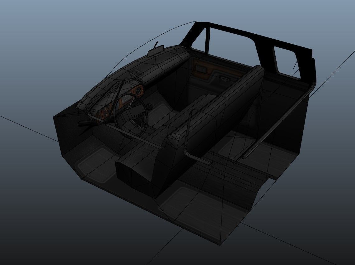 Dodge light-duty stake truck Low-poly 3D model_45