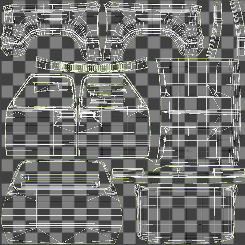 Dodge light-duty stake truck Low-poly 3D model_47