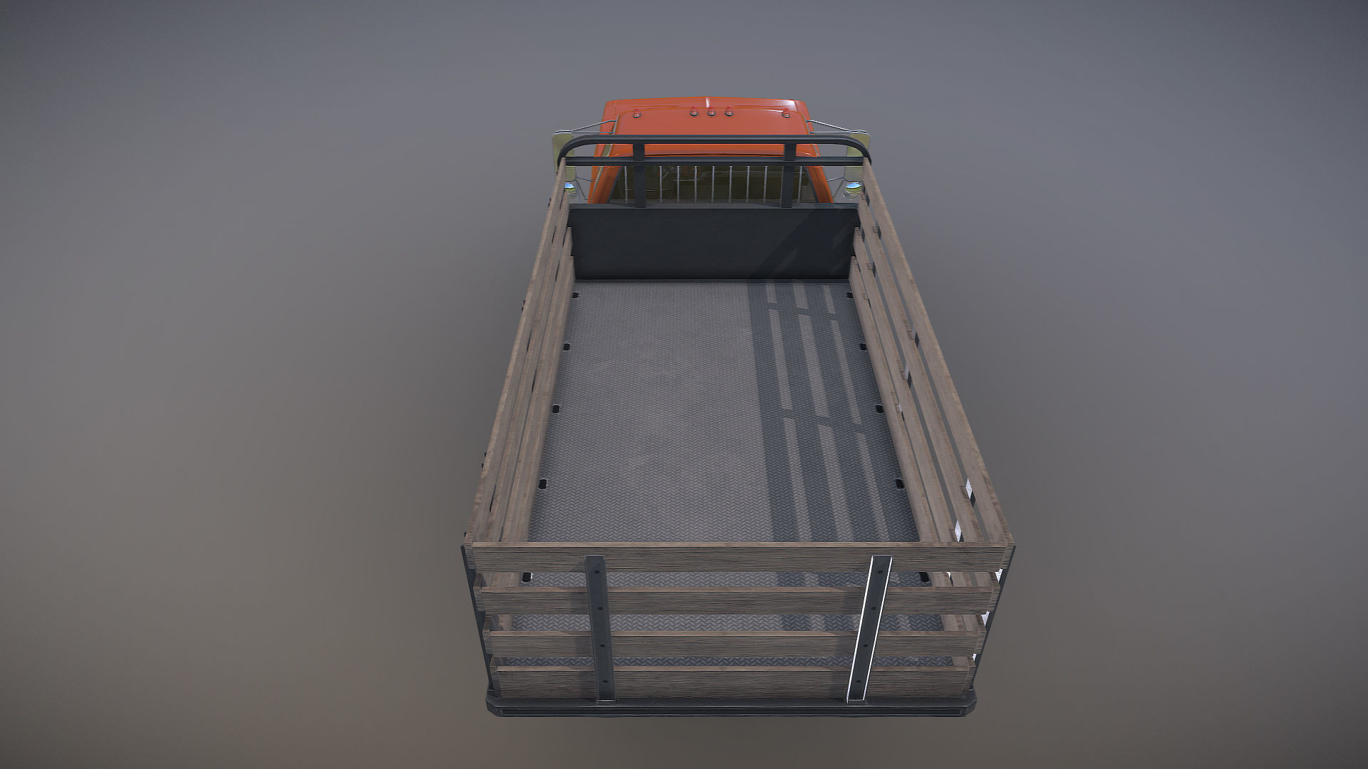 Dodge light-duty stake truck Low-poly 3D model_22