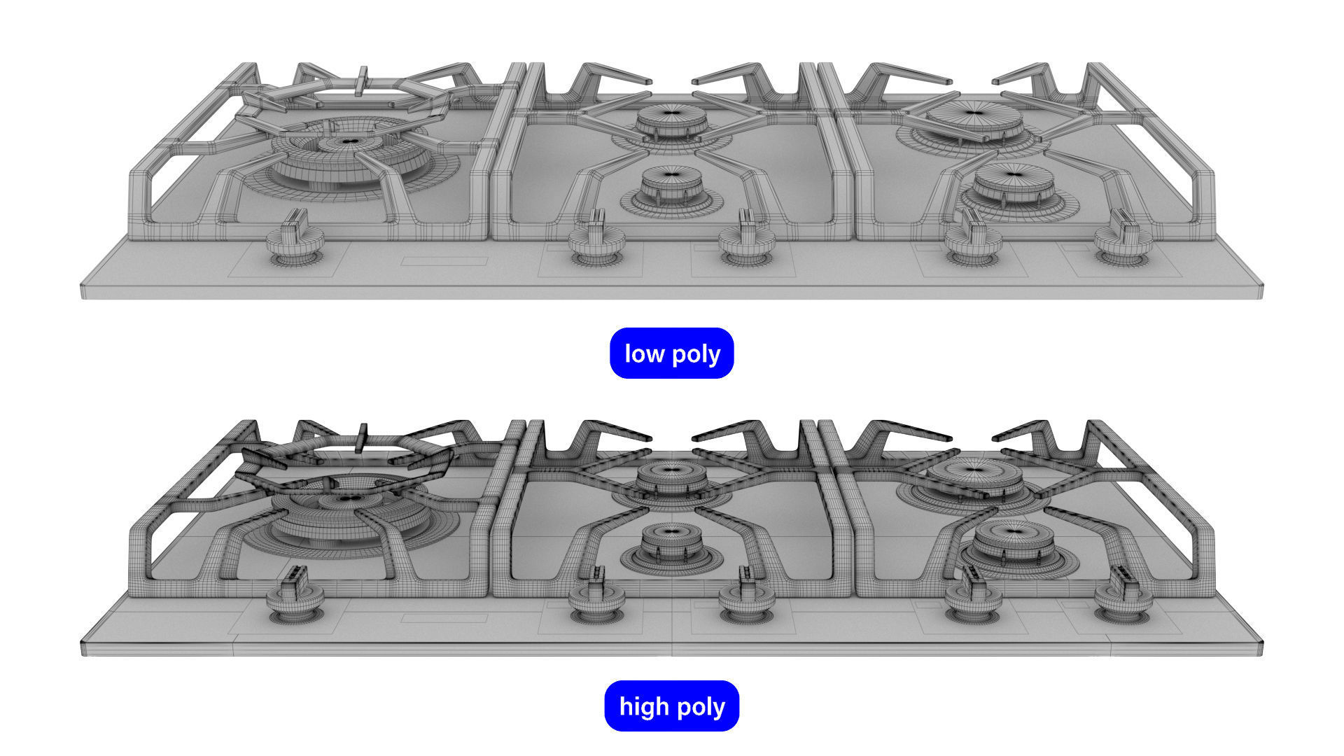 Cooktop collection samsung induction hob Low-poly 3D model_11