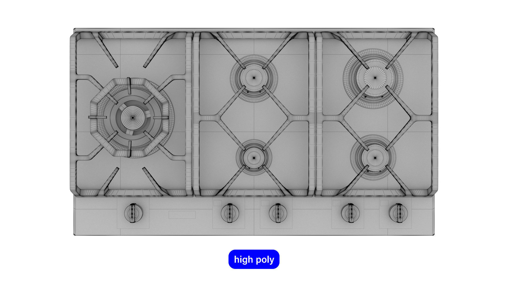 Cooktop collection samsung induction hob Low-poly 3D model_10