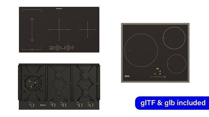 Cooktop collection samsung induction hob Low-poly 3D model