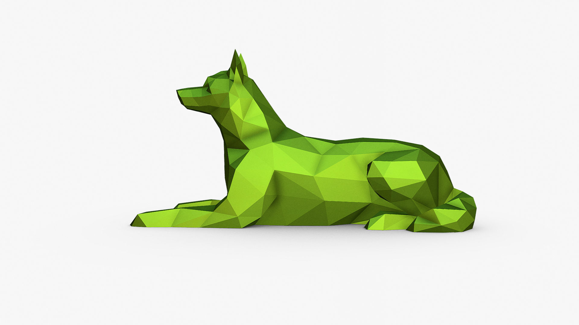 Husky  lying down 3D print model_1
