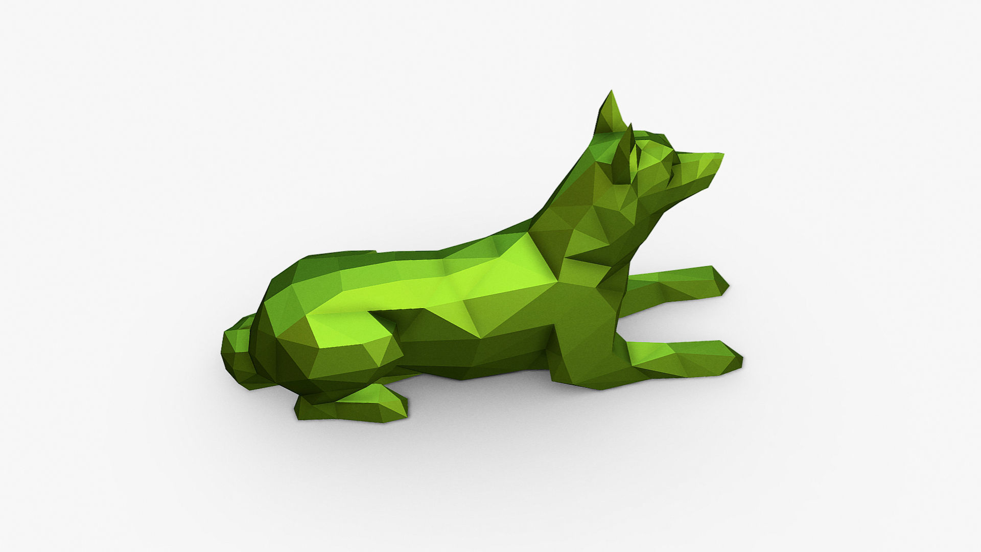 Husky  lying down 3D print model_4