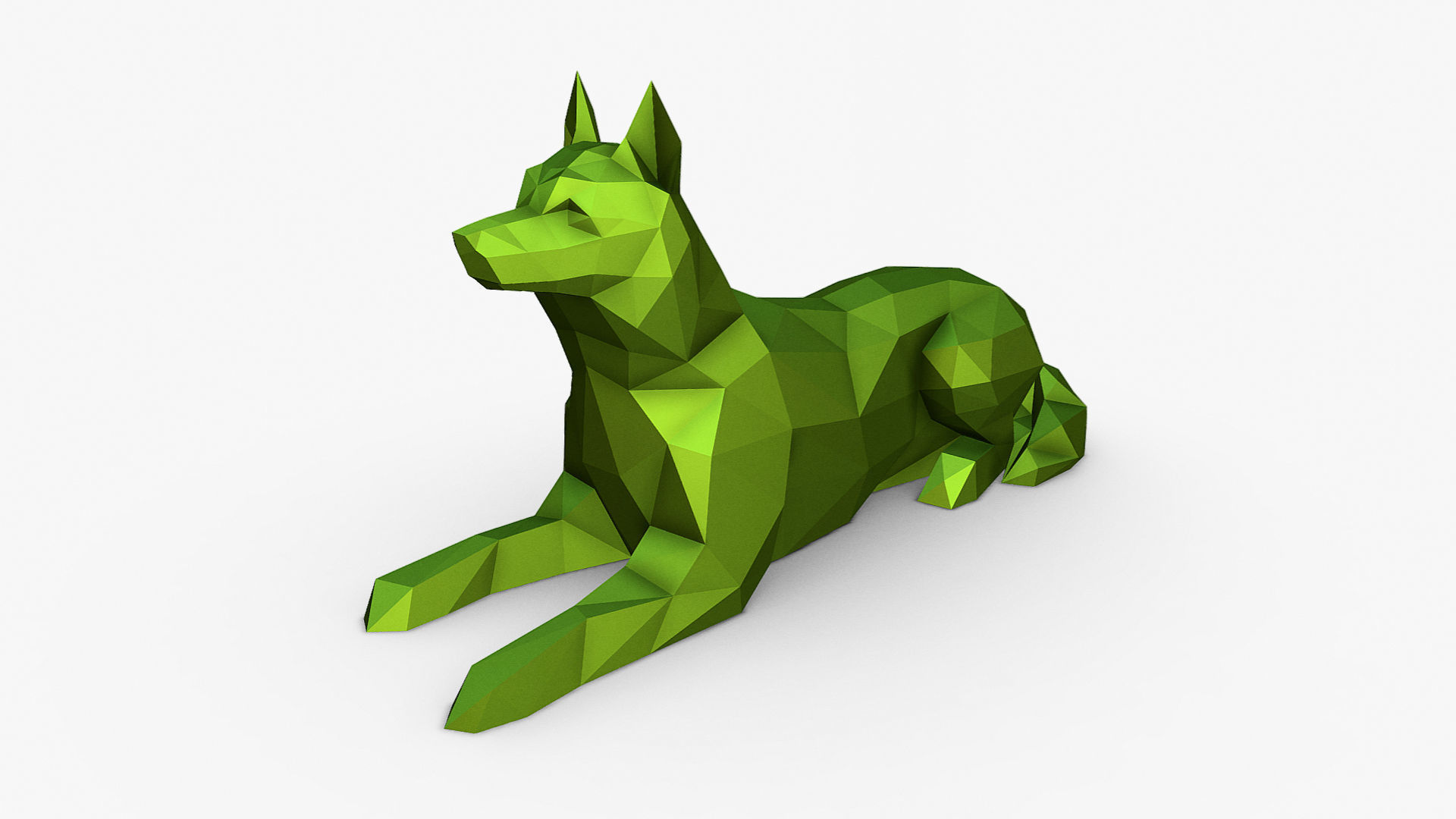 Husky  lying down 3D print model_7